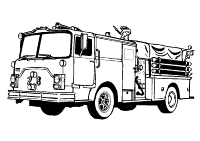 A coloring page of firefighters