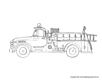 A coloring page of firefighters
