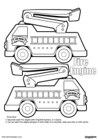 A coloring page of firefighters