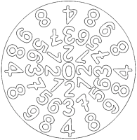 A coloring page of numbers