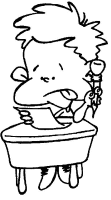 A coloring page of school