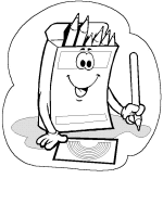 A coloring page of school