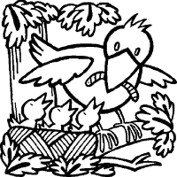 A coloring page of spring