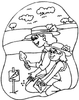 A coloring page of spring