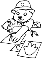 A coloring page of beavers