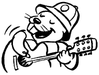 A coloring page of beavers