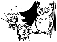 A coloring page of beavers