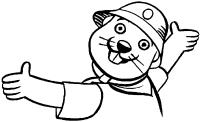 A coloring page of beavers