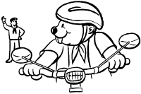 A coloring page of beavers