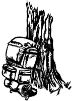 A coloring page of hiking