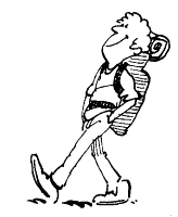 A coloring page of hiking