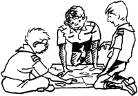 A coloring page of hiking