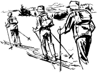 A coloring page of hiking