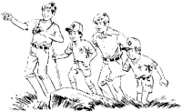 A coloring page of hiking