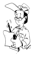 A coloring page of reporting