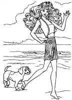 A coloring page of barbie