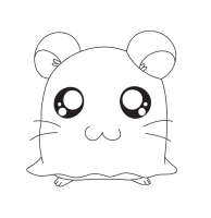 A coloring page of hamtaro