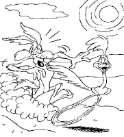 A coloring page of roadrunner