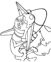 A coloring page of airplane