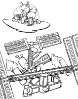 A coloring page of airplane